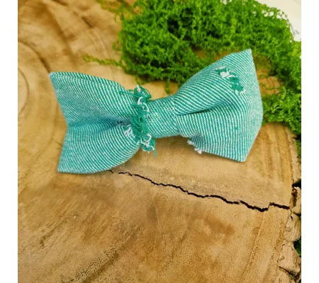 Moss Green Ripped Denim Dog Bow Tie
