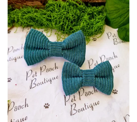 Fern Green Cord Dog Bow Tie