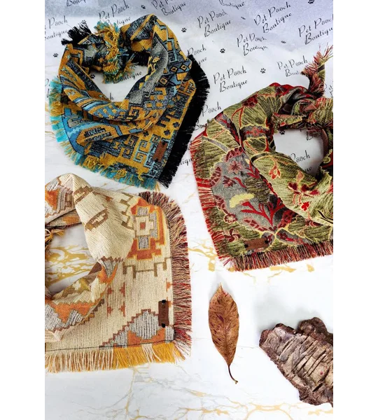 Frayed Yellow Copper Wolf Bandana - Scamps