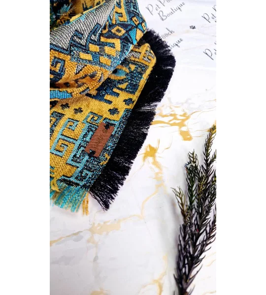 Frayed Yellow Copper Wolf Bandana - Scamps