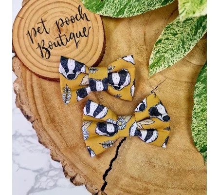 Woodland Badger Dog Bow Tie