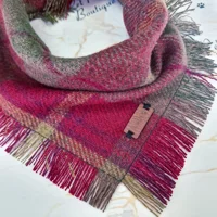 Frayed Burgundy Biscuit Plaid Bandana - Scamps