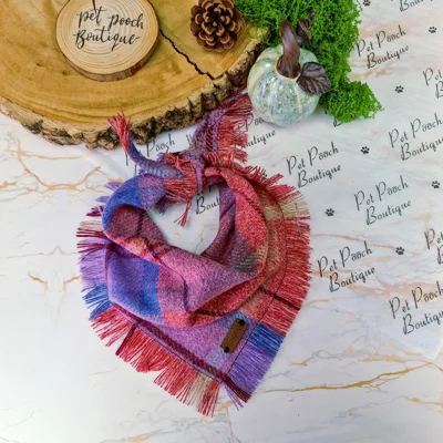 Frayed Pink Cinders Plaid Bandana - Scamps