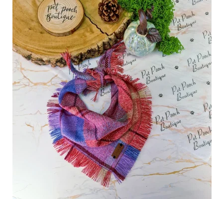 Frayed Pink Cinders Plaid Bandana - Scamps