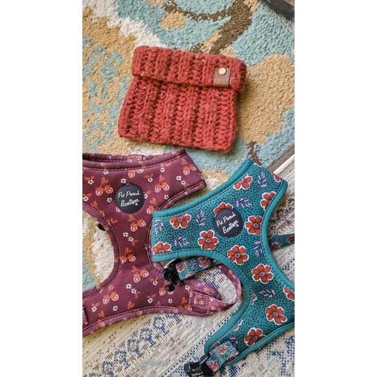 Wild Green Poppy Dog Harness