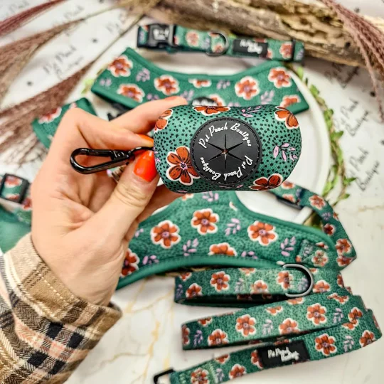 Wild Green Poppy Poo Bag Holder