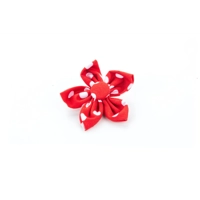 Red Polka Flower Collar Attachment