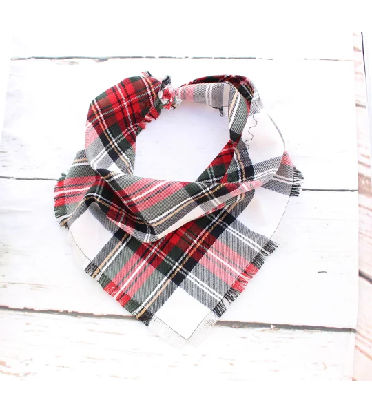 FRAYED Alfies Red & White Plaid Bandana - Scamps