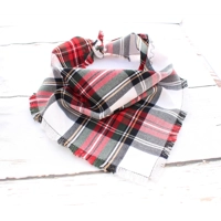 FRAYED Alfies Red & White Plaid Bandana - Scamps