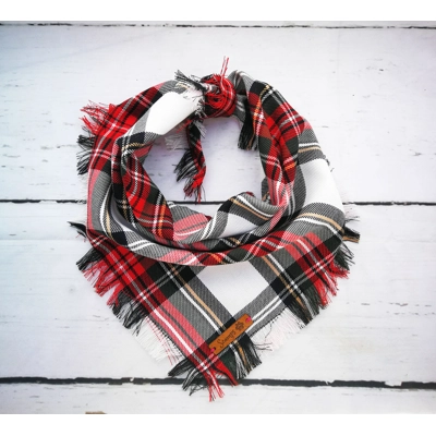 FRAYED Alfies Red & White Plaid Bandana - Scamps FRAYED Alfies Red & White Plaid Bandana - Scamps