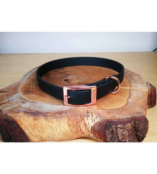 Black Biothane Dog Collar - Optional Fittings