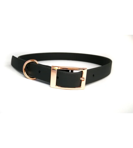 Black Biothane Dog Collar - Optional Fittings
