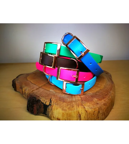 Black Biothane Dog Collar - Optional Fittings