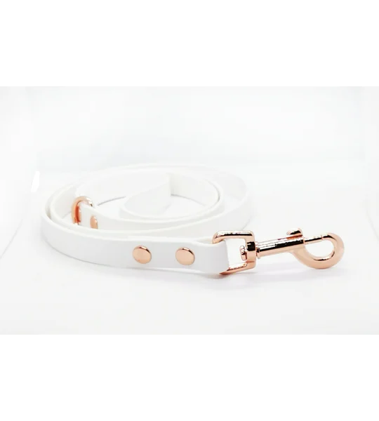 White Biothane Dog Lead