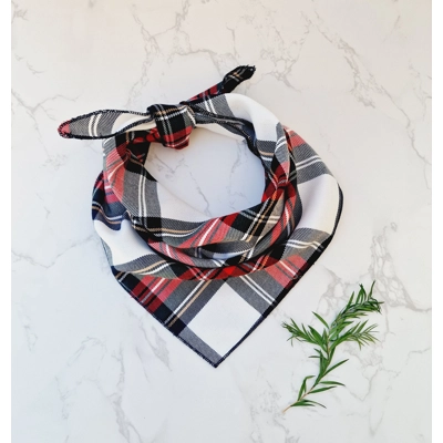 Alfies Red & White Tartan Plaid Bandana Alfies Red & White Tartan Plaid Bandana