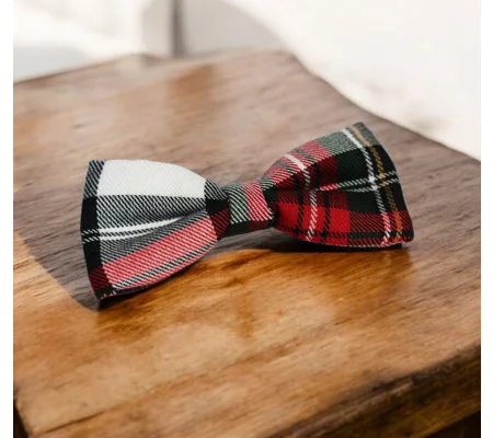 Alfies Red & White Plaid Bow Tie