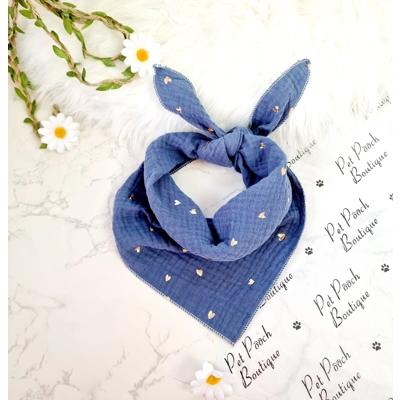 Ash Blue Heart of Gold Dog Bandana Ash Blue Heart of Gold Dog Bandana