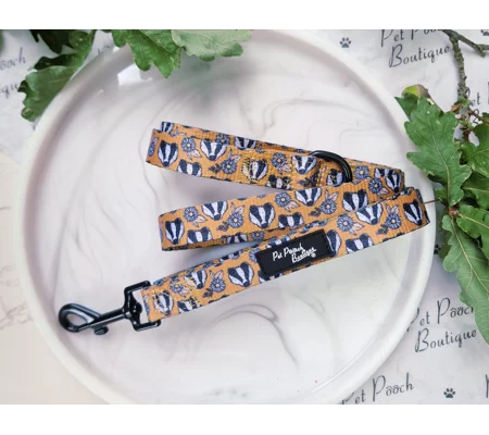 Woodland Badger Dog Lead - Reversible