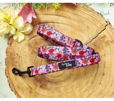 Berry Blossom Floral Dog Lead - Reversible