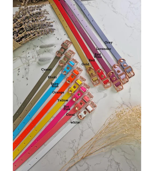 Gold Biothane Dog Collar - Optional Fittings