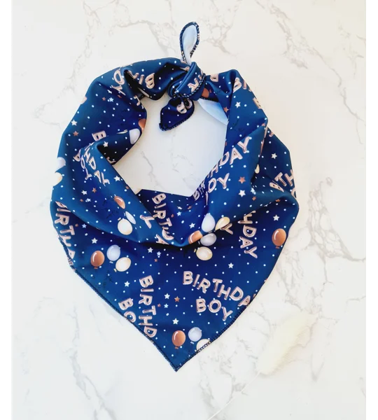 Blue Birthday BOY Dog Bandana