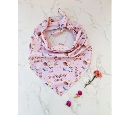 Pink Birthday GIRL Dog Bandana