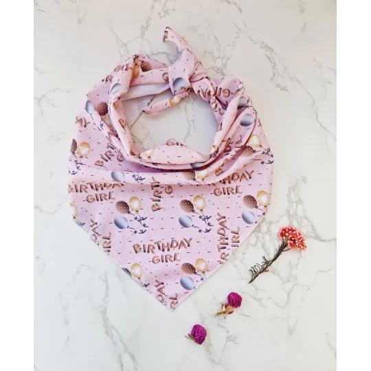 Pink Birthday GIRL Dog Bandana