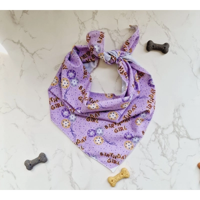 Lilac Birthday GIRL Dog Bandana Lilac Birthday GIRL Dog Bandana