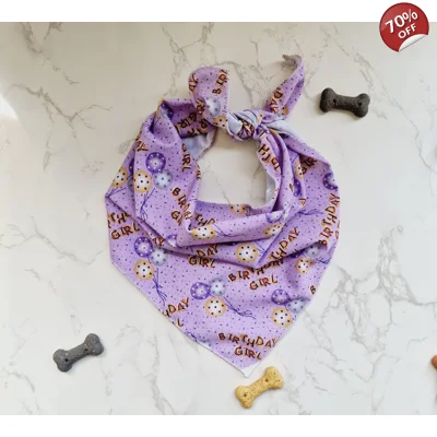 Lilac Birthday GIRL Dog Bandana