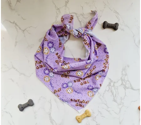 Lilac Birthday GIRL Dog Bandana