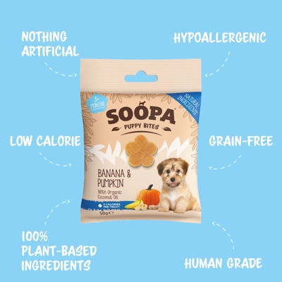 Banana & Pumpkin Healthy Training Bites for Puppies Banana & Pumpkin Healthy Training Bites for Puppies