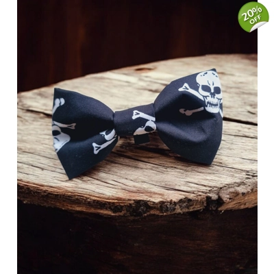 Black Skulls Bow Tie