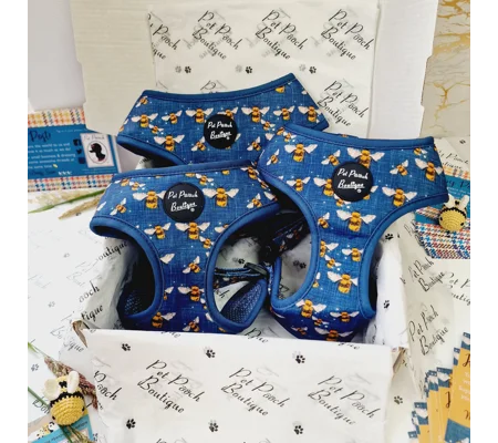 Blue Buzzy Bumble Bee Dog Harness