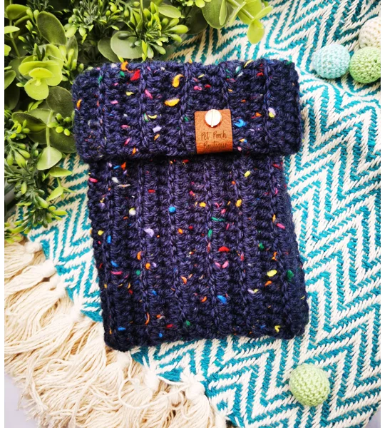 Blue Confetti Roll Top Dog Snood