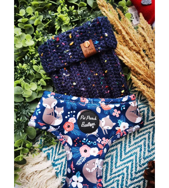 Blue Confetti Roll Top Dog Snood