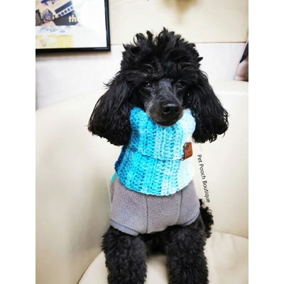 Blue Ombre Roll Top Dog Snood Blue Ombre Roll Top Dog Snood