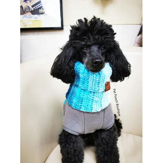 Blue Ombre Roll Top Dog Snood