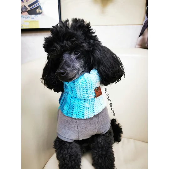 Blue Ombre Roll Top Dog Snood