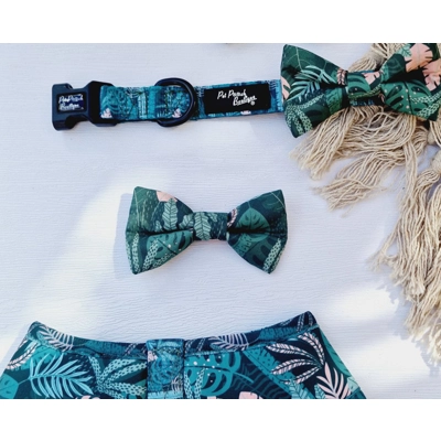 Boho Leaves Dog Bow Tie Boho Leaves Dog Bow Tie