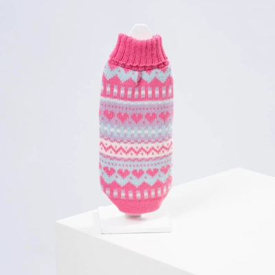 BUBBLE GUM PINK ALPACA WOOL DOG JUMPER - ALQO WASI BUBBLE GUM PINK ALPACA WOOL DOG JUMPER - ALQO WASI