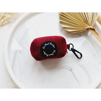 Burgundy Red Cord Dog Poo Bag Holder Burgundy Red Cord Dog Poo Bag Holder