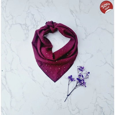 Burgundy & Gold Dog Bandana