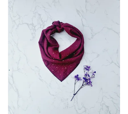 Burgundy & Gold Dog Bandana