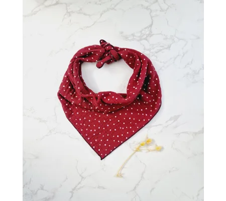Burgundy Dots Dog Bandana
