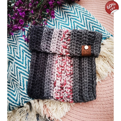 Charcoal Pink Ombre Roll Top Dog Snood Charcoal Pink Ombre Roll Top Dog Snood
