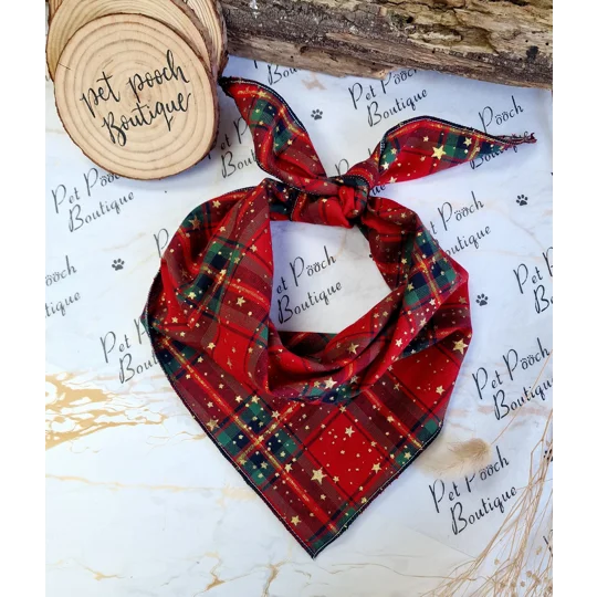Christmas Tartan Dog Bandana