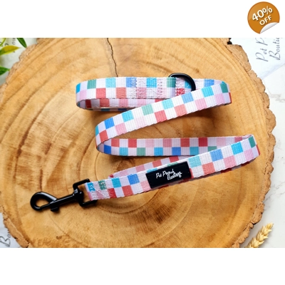 Chunky Check Dog Lead - Reversible