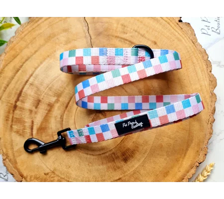Chunky Check Dog Lead - Reversible