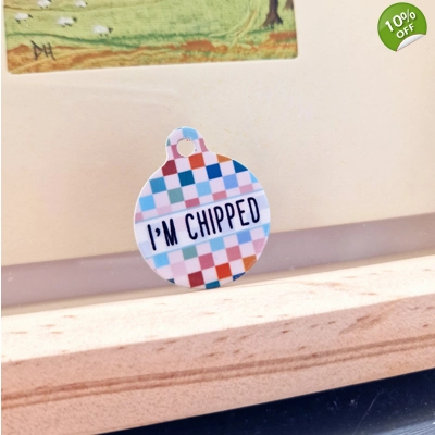 Chunky Check Custom ID Dog Tag - NEW STYLE