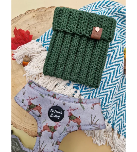 Clover Green Roll Top Dog Snood